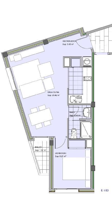 Продается 1к квартира 48 м² в Бланес